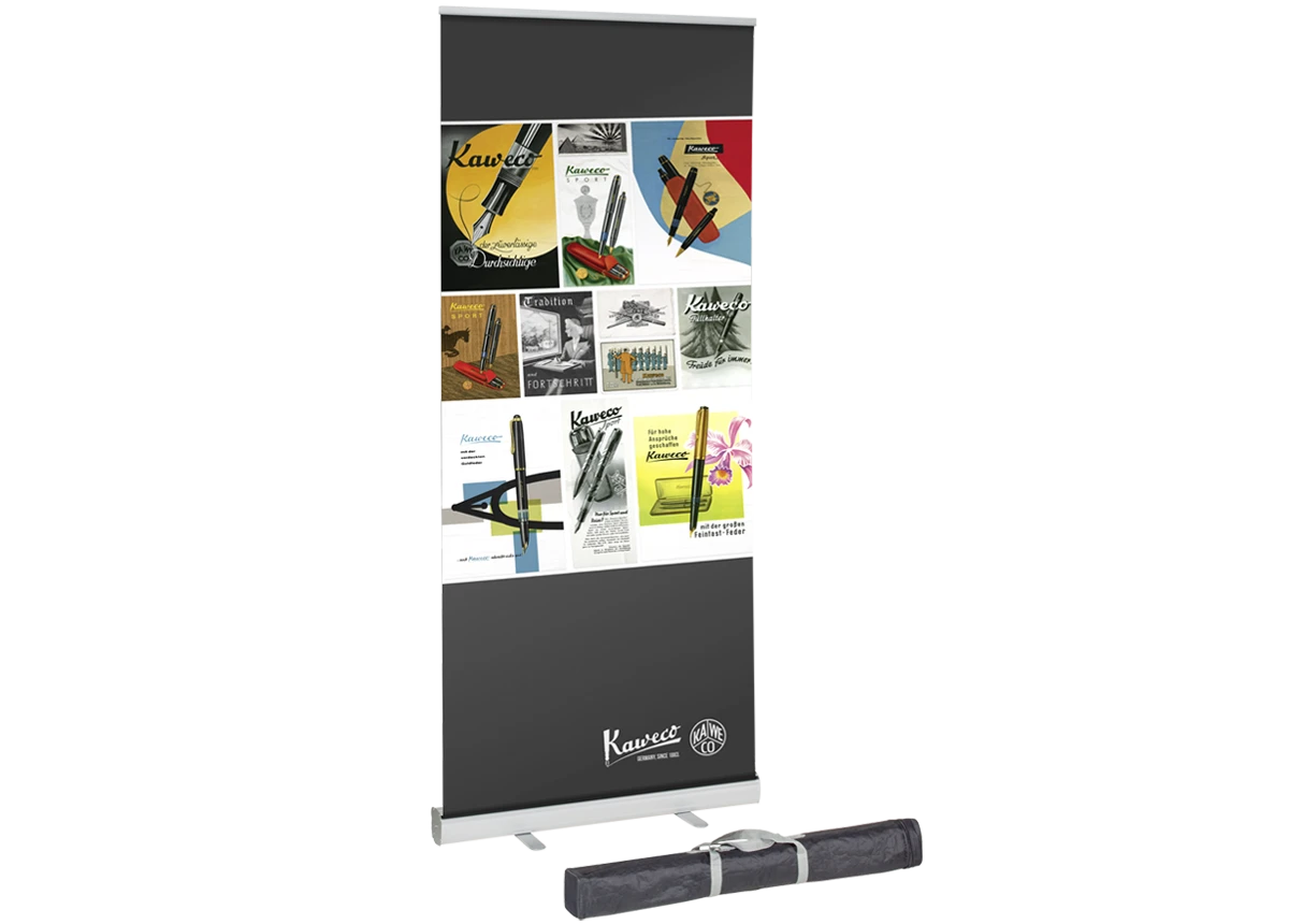 Kaweco Roll Up Display Historical Ads 85x200 cm