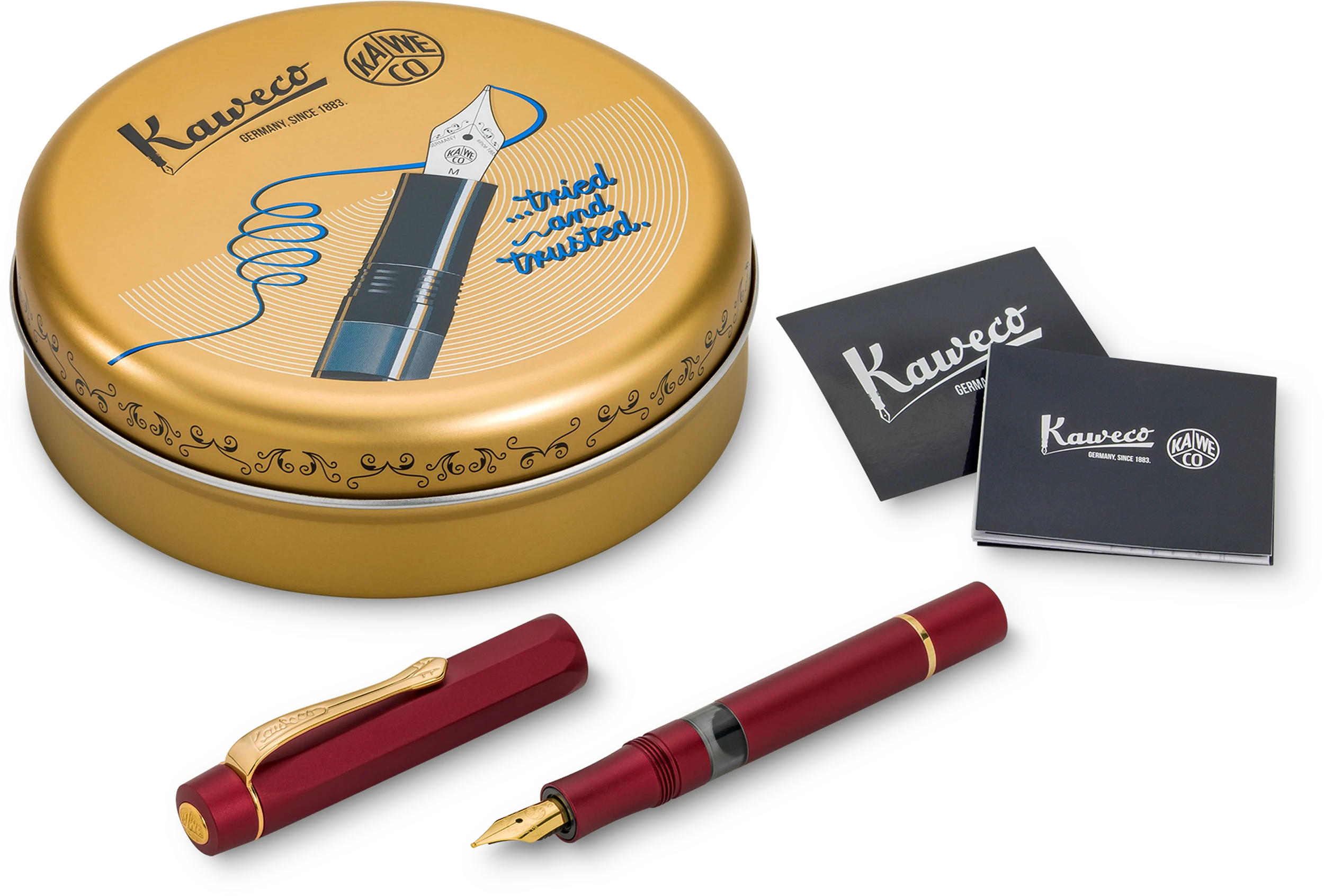 Kaweco PISTON SPORT AL Solo Bordeaux/Gold M