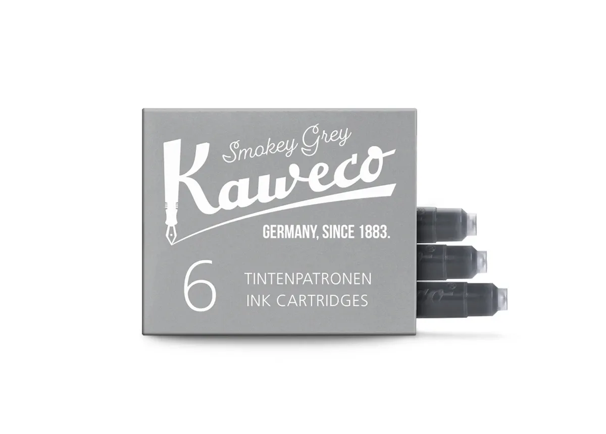  Kaweco Fountain Pen Ink Cartridges (6 pcs) - Smoky Grey