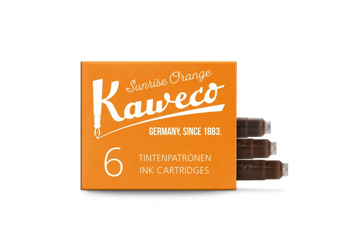 Kaweco Fountain Pen Ink Cartridges (6 pcs) - Sunrise Orange