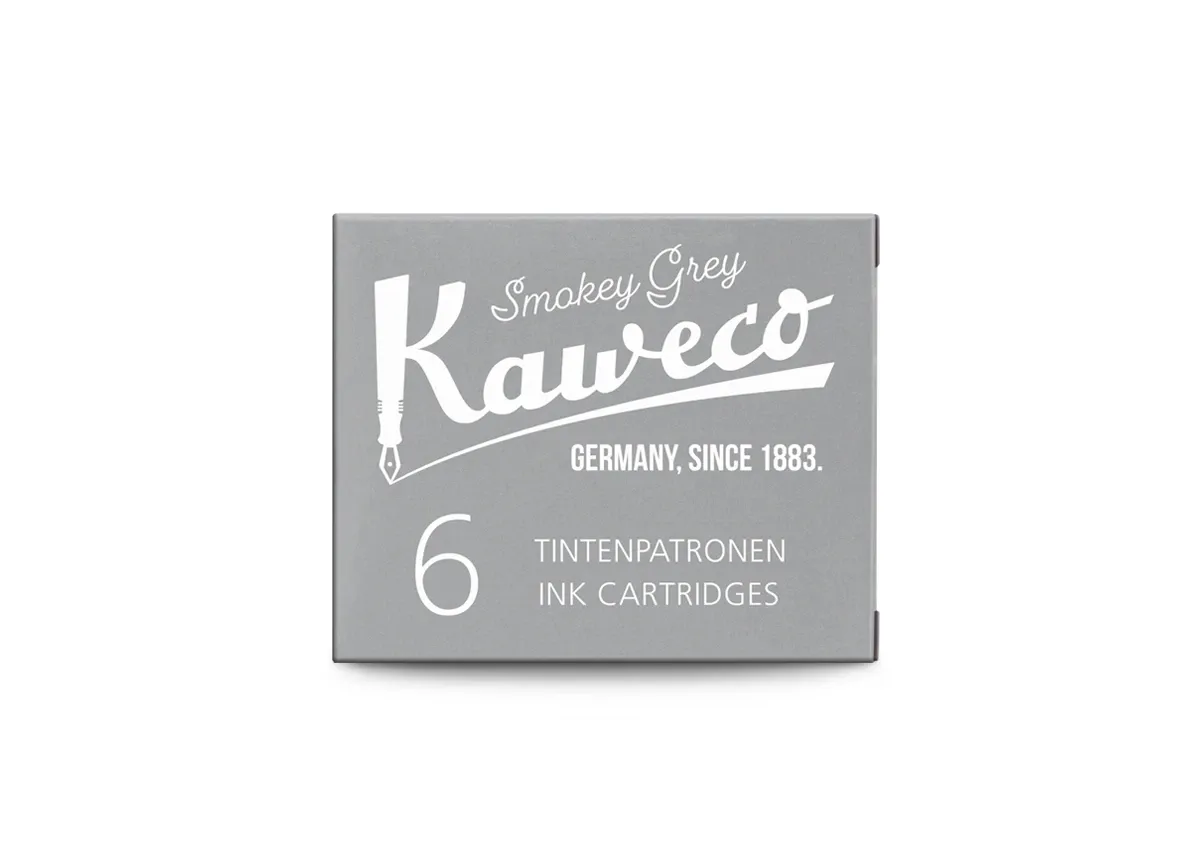  Kaweco Fountain Pen Ink Cartridges (6 pcs) - Smoky Grey